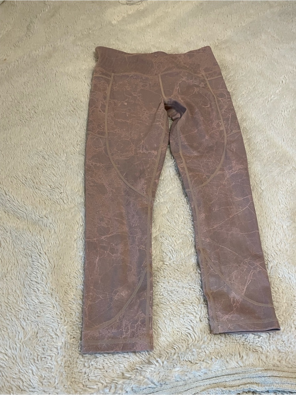 Women’s Marble-Print Leggings in Mauve